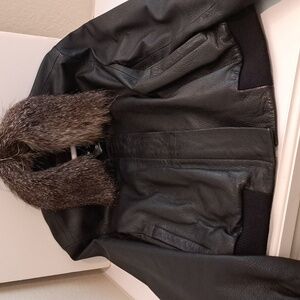 Bally's black leather jacket